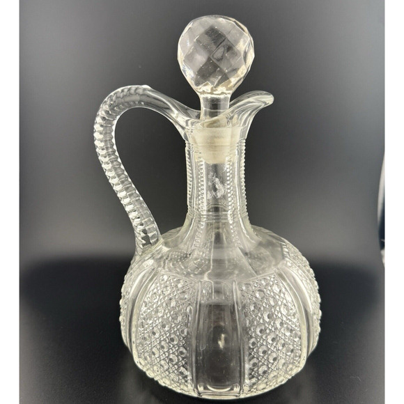 RARE Antique McKee 1898 EAPG " Rainbow clear" 8.75” Decanter w/Stopper - Picture 5 of 11